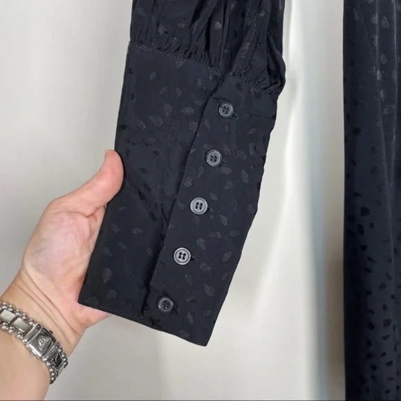 TopShop Ruched Front Jacquard Midi Dress In Black US 4 NWT - Picture 12 of 12